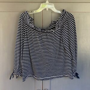 Banana Republic Navy and White Striped large